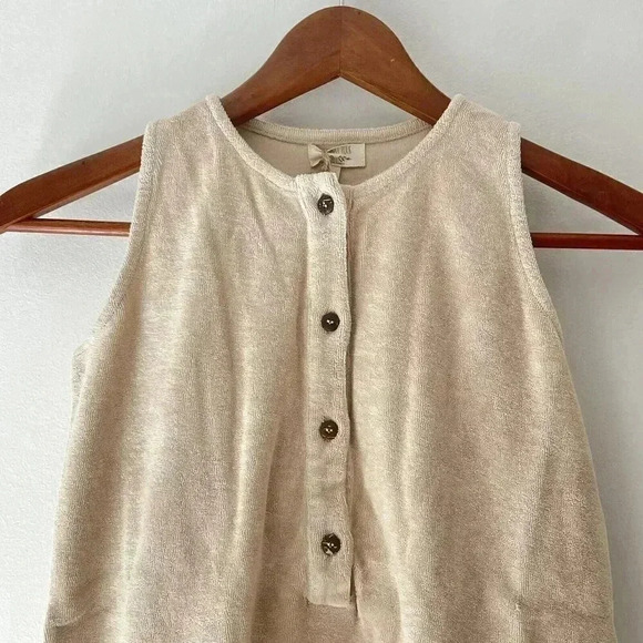 NWT The Simple Folk The Journey Romper Organic Terry cloth In Ecru 8/9y - Picture 4 of 11
